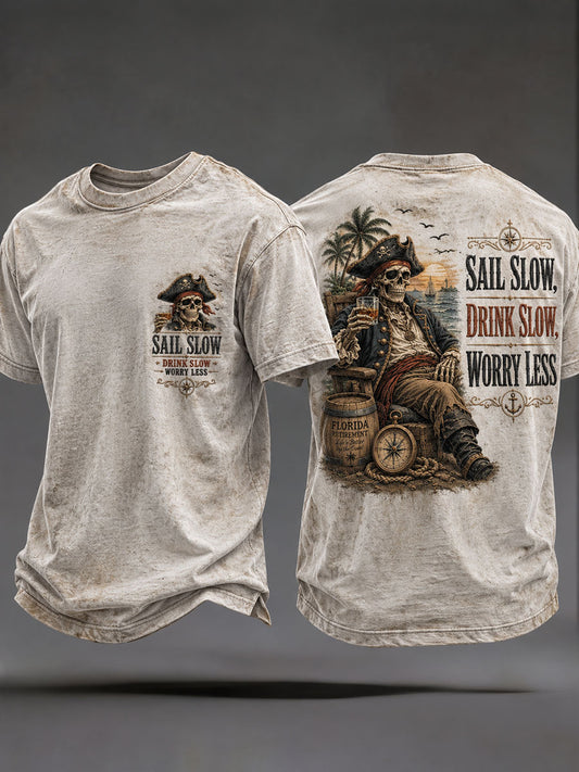 T-Shirts Homme 'Sail Slow Drink Slow Worry Less'