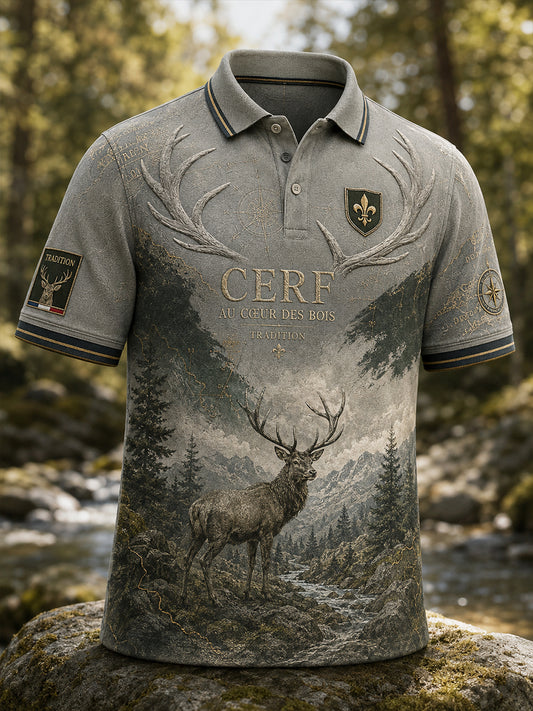 T-shirt manches courtes de saison de chasse française pour hommes