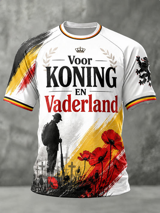 T-shirt à manches courtes raglan à slogan Veteran Memorial pour homme