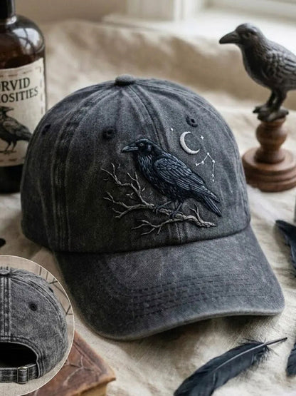 Chapeau délavé gothique Crow unisexe