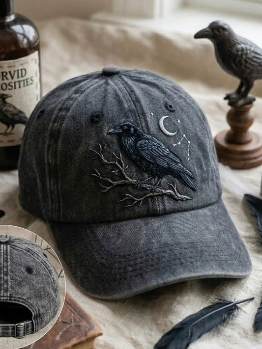Chapeau délavé gothique Crow unisexe