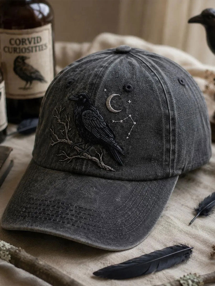 Chapeau délavé gothique Crow unisexe