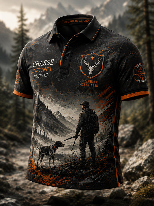 T-shirt manches courtes de chasse à la française pour hommes
