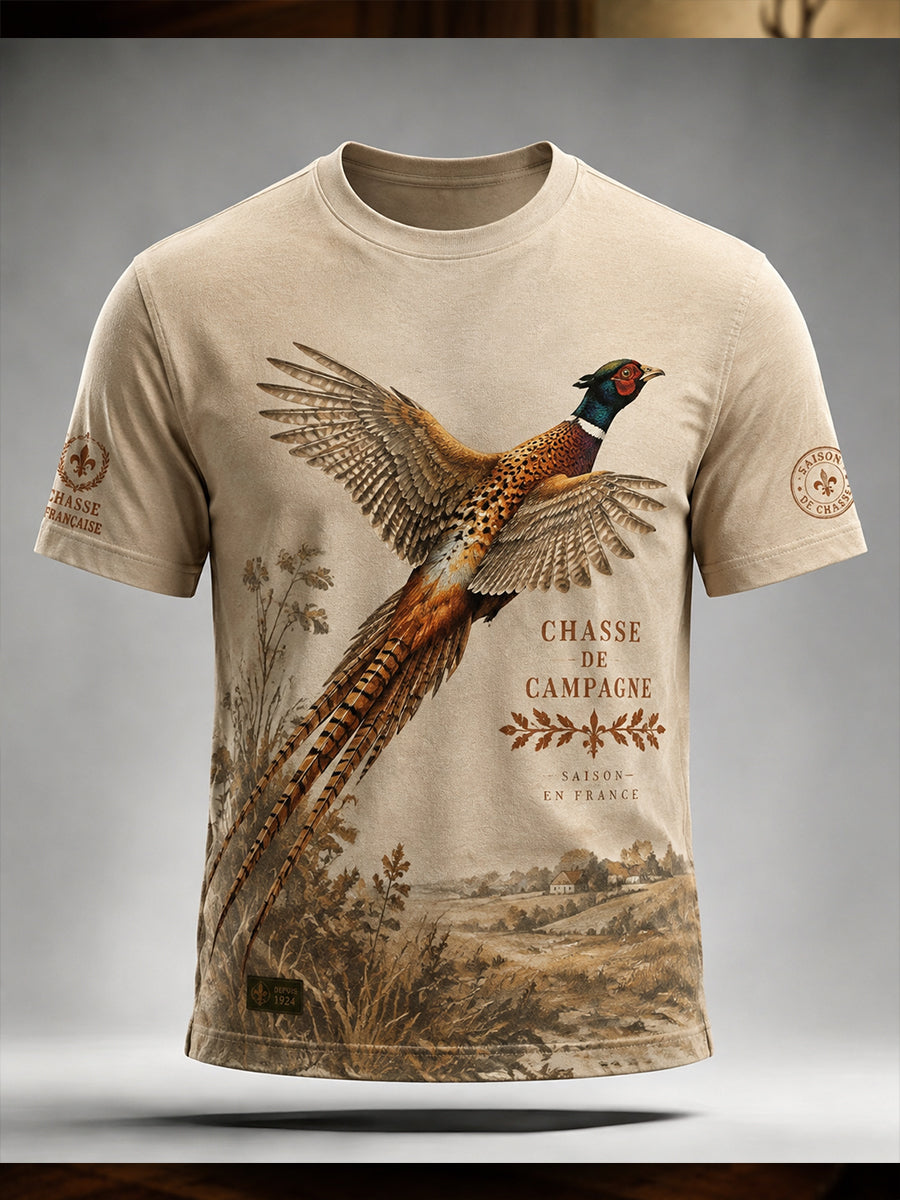 T-shirt manches courtes de chasse à la française pour hommes