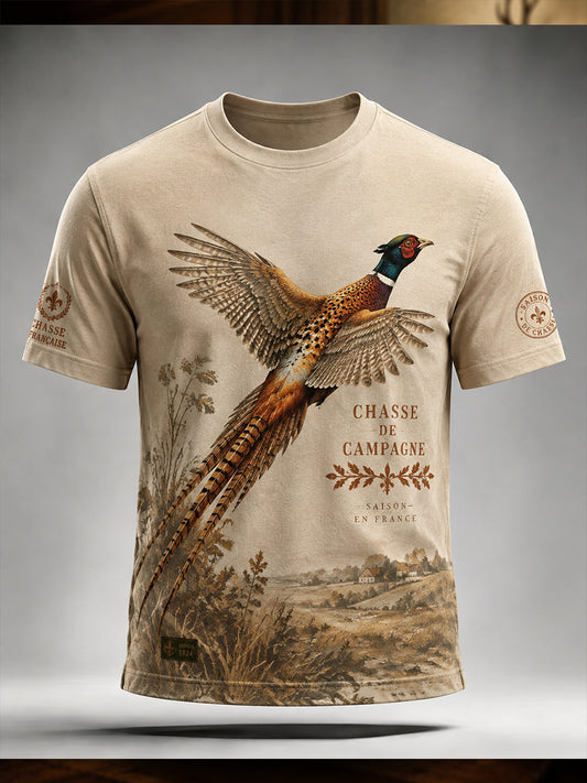 T-shirt manches courtes de chasse à la française pour hommes