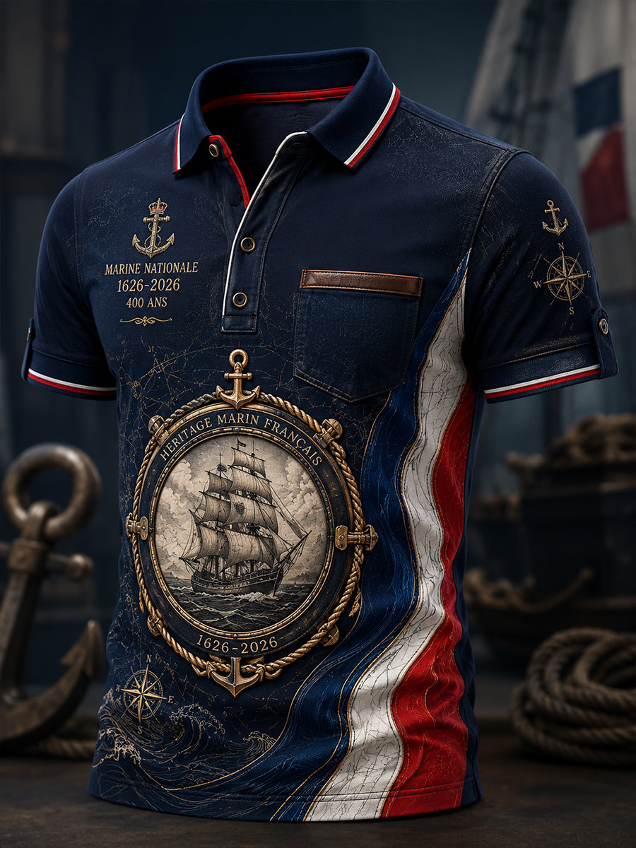 T-shirt manches courtes bleu marine pour homme