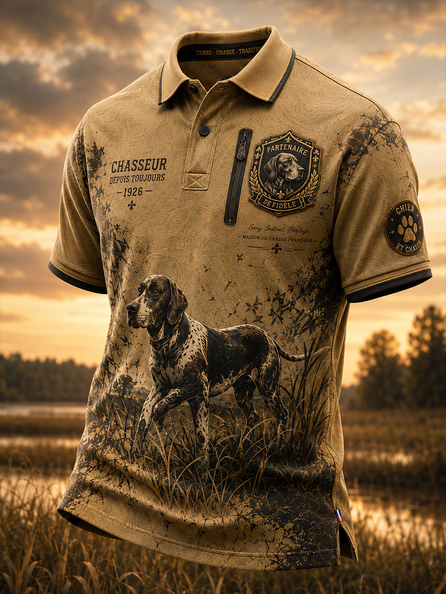 T-shirt manches courtes de chasse à la française pour hommes