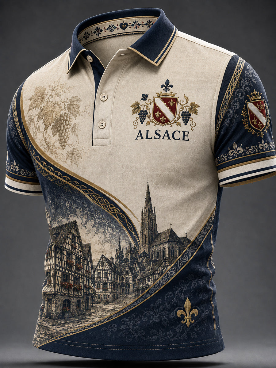 Haut décontracté pour homme, imprimé Alsace, France