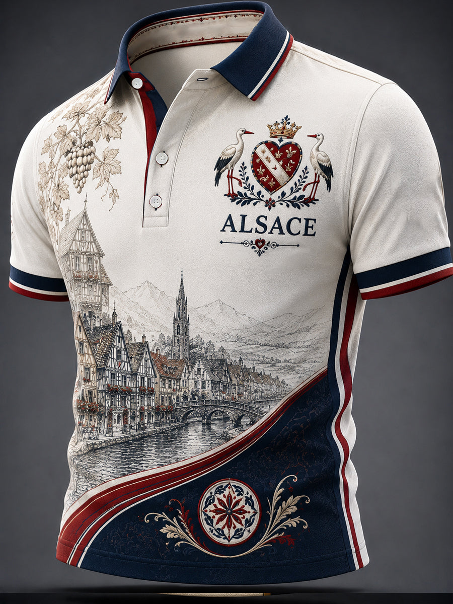Haut décontracté pour homme, imprimé Alsace, France