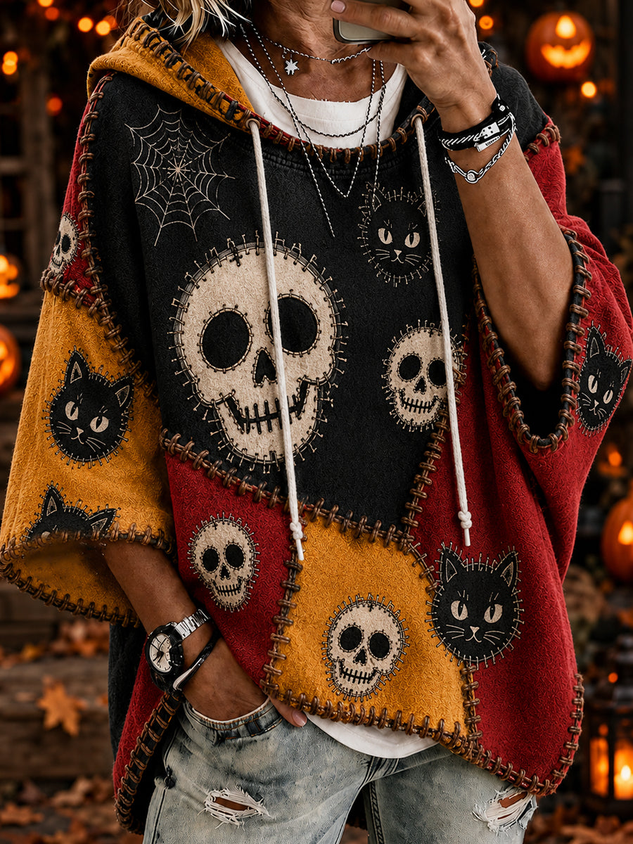 Sweat-shirt à manches trois-quarts et col rond pour femmes, imprimé Halloween, Belgique