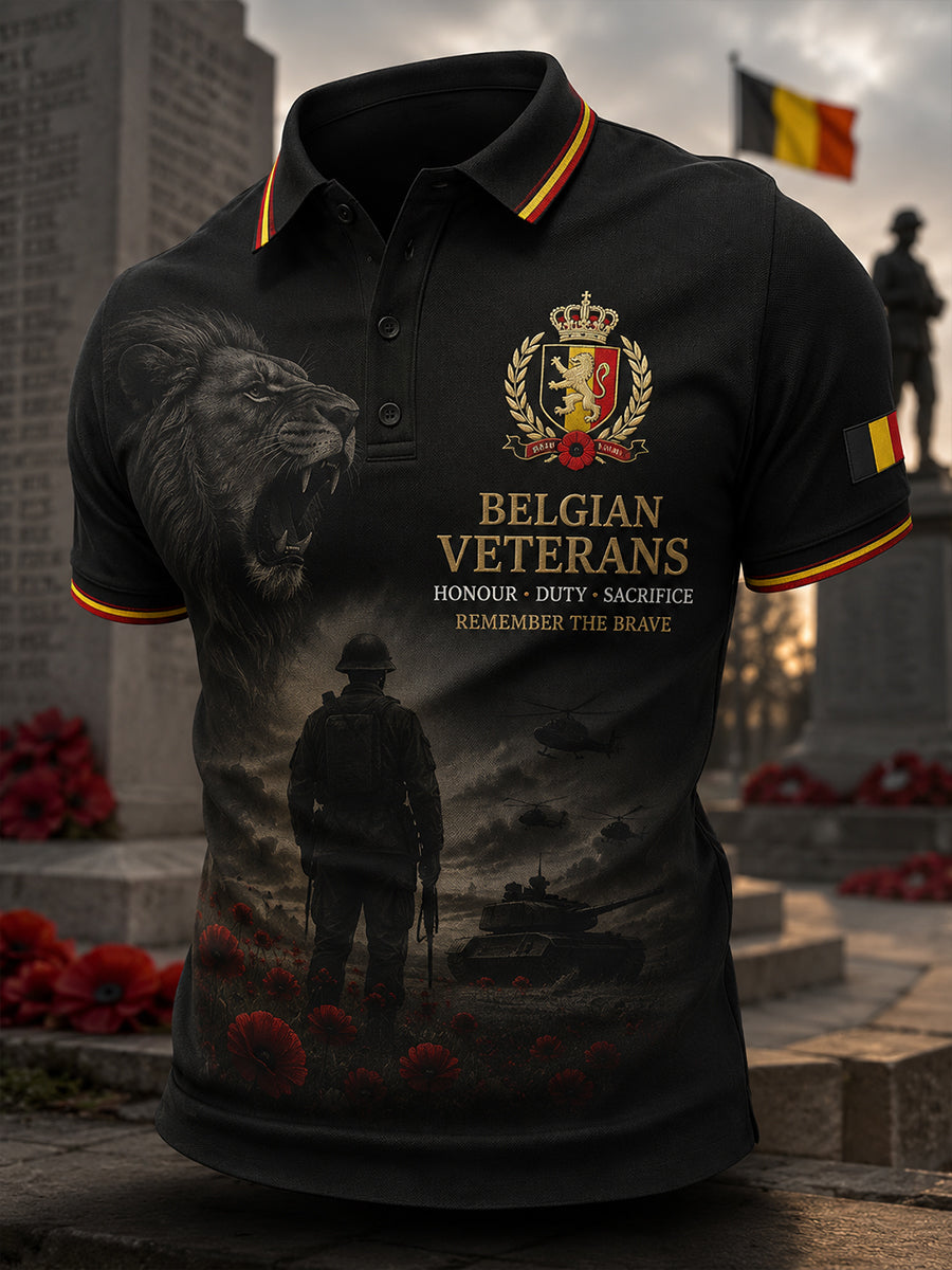 Polo Homme À Manches Courtes Avec Imprimé Militaire Commémoratif Vintage