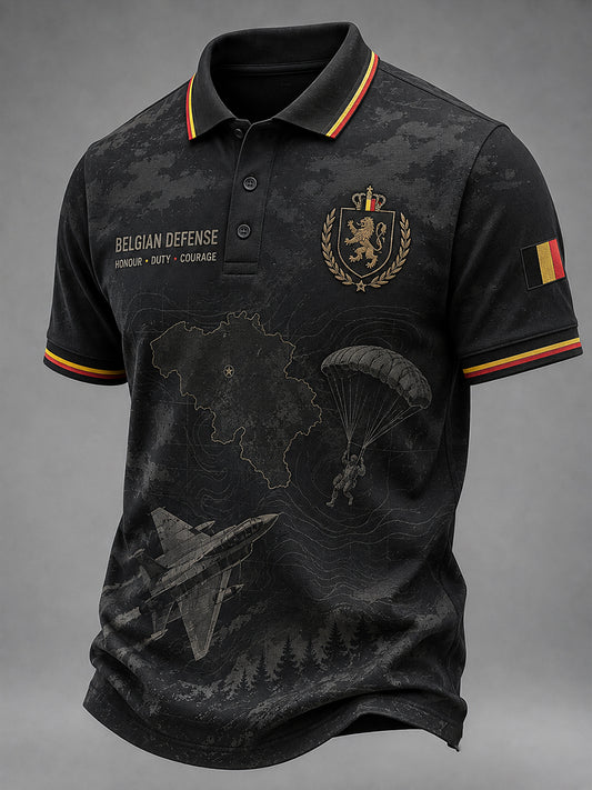 Polo Homme À Manches Courtes Avec Imprimé Militaire Vintage