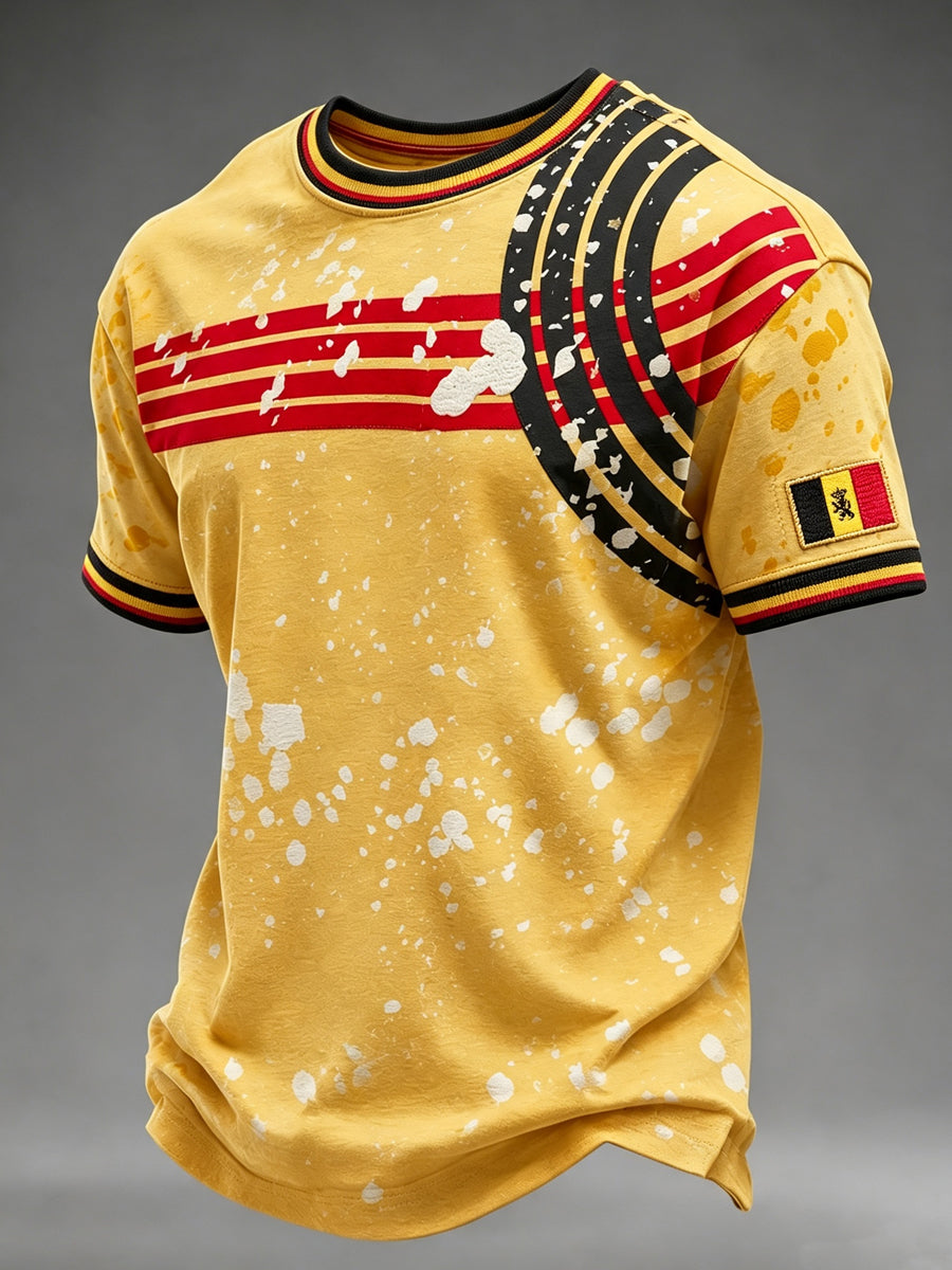 T-shirt homme Belge de cyclo-cross, imprimé vintage, à la mode, ample à manches courtes