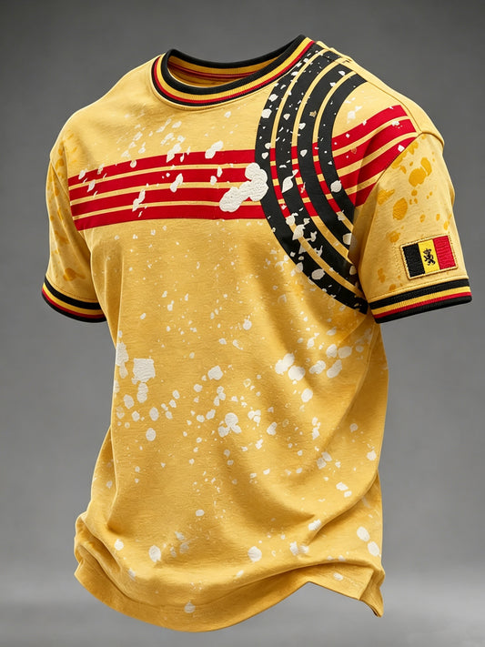 T-shirt homme Belge de cyclo-cross, imprimé vintage, à la mode, ample à manches courtes