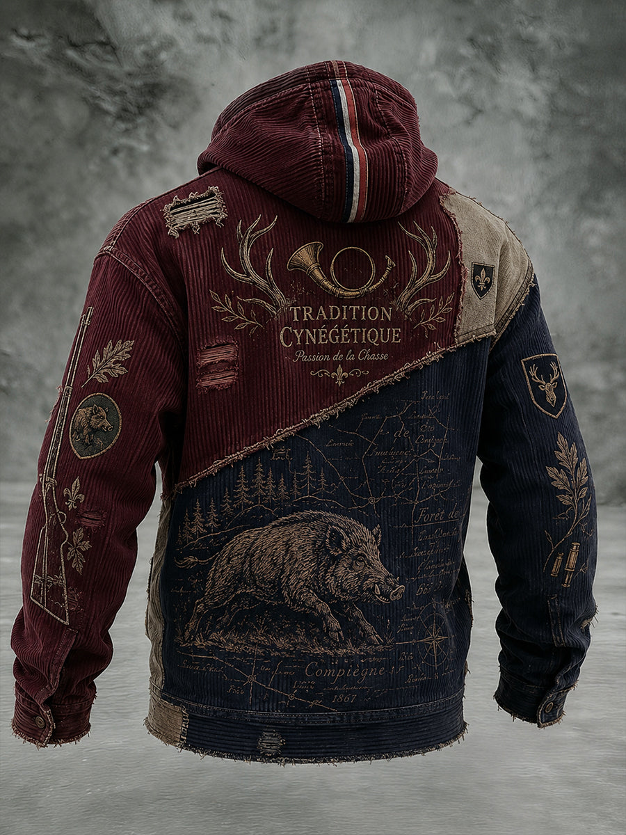 Cardigan à capuche de chasse français pour homme