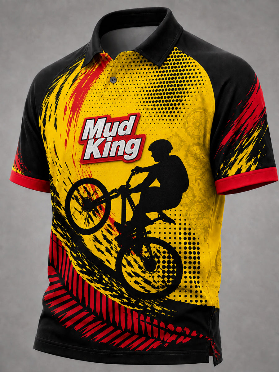 Polo raglan imprimé «Roi de la boue de Belgique» pour homme