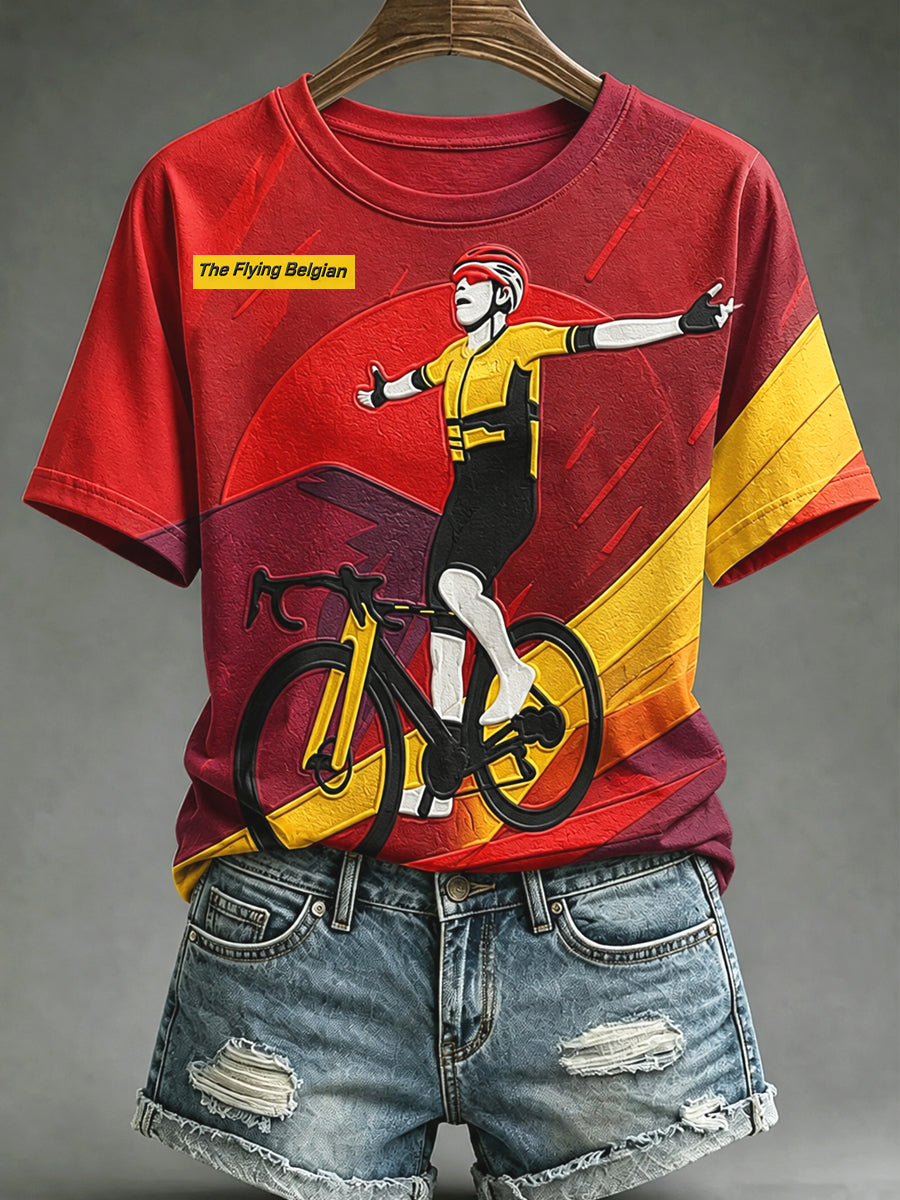 T-shirt femme à manches courtes, ample, à imprimé «Roi de Belgique dans la boue », style vintage et tendance