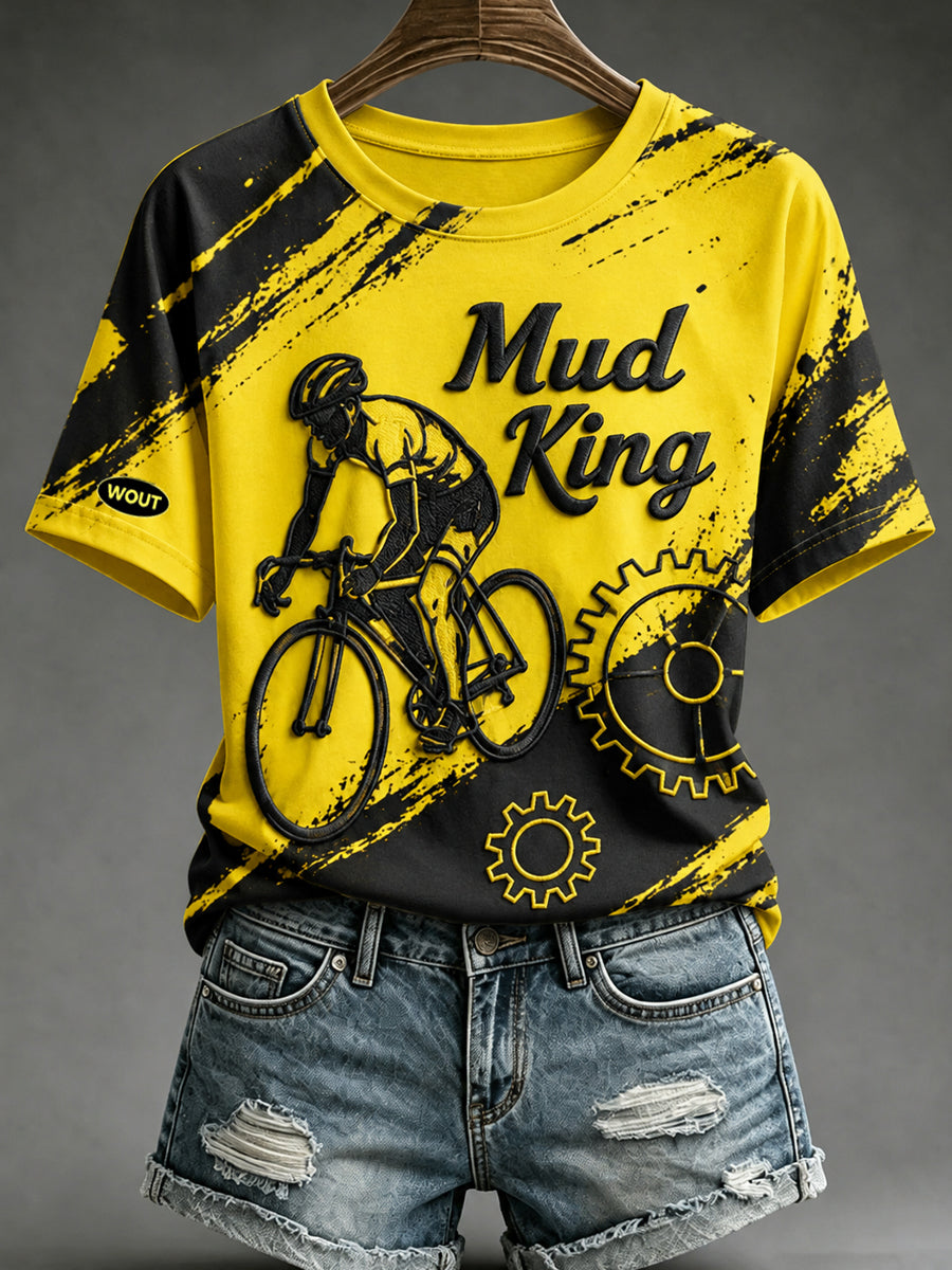 T-shirt femme à manches courtes, ample, à imprimé «Roi de Belgique dans la boue », style vintage et tendance