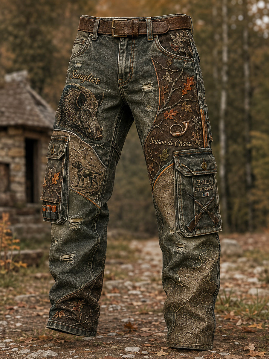 Pantalon de travail décontracté pour la saison de chasse à la française, modèle homme