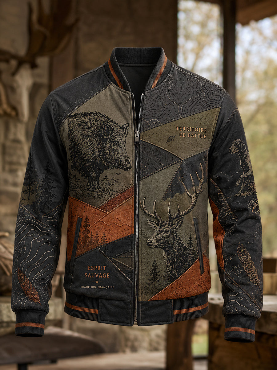 Veste singe pour homme à imprimé saison de chasse française