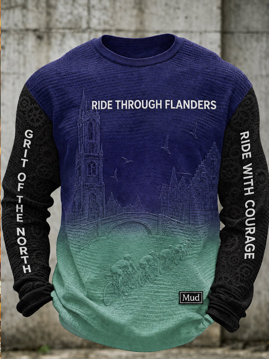 Sweat-shirt à col rond à manches longues pour homme Belgian Flanders Cycling Team