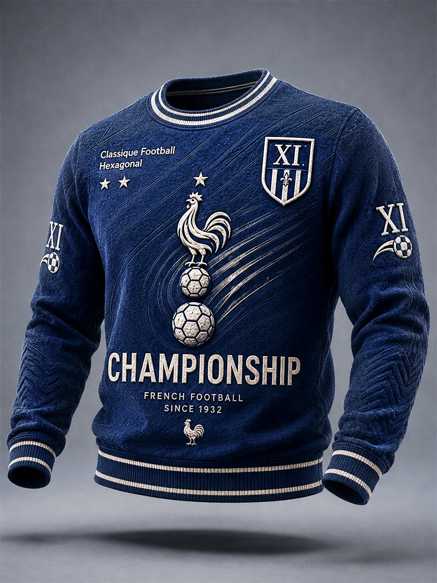 Sweatshirt Décontracté Homme Bleu Profond French Ligue 1 Paris Saint-Germain Football-Imprimé