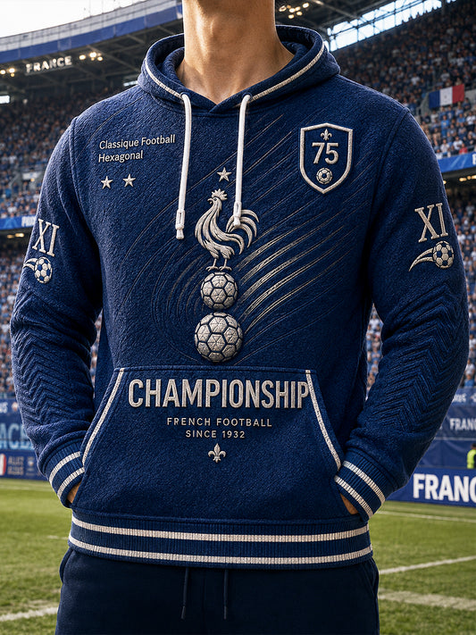 Sweatshirt à capuche Décontracté Homme Bleu Foncé Français Ligue 1 Paris Saint-Germain Football-Imprimé