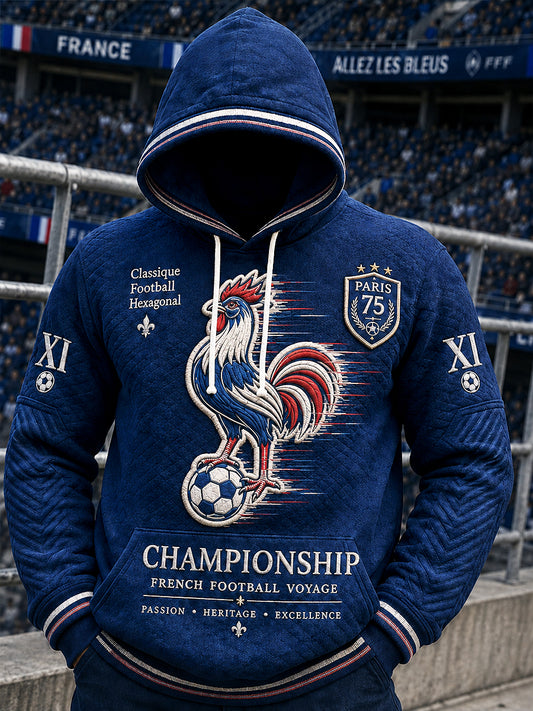 Sweat-shirt à capuche décontracté Paris Saint-Germain Imprimé Football Homme