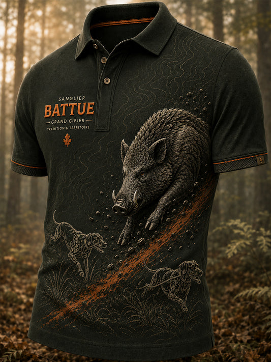 T-shirt à manches courtes pour la saison de chasse française, modèle homme
