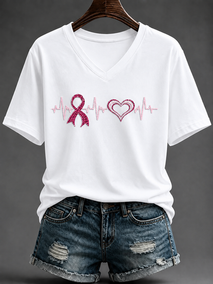 T-shirt à manches courtes pour le cancer du sein chez la femme