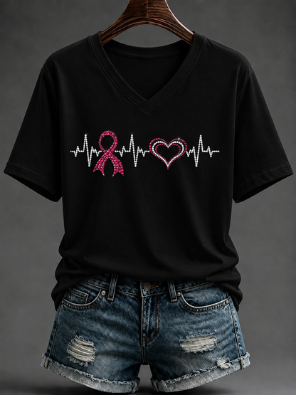 T-shirt à manches courtes pour le cancer du sein chez la femme