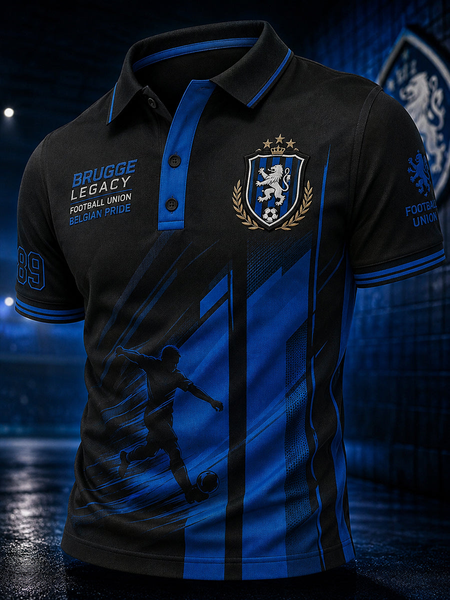 Polo à manches courtes pour homme avec imprimé graphique commémoratif du club
