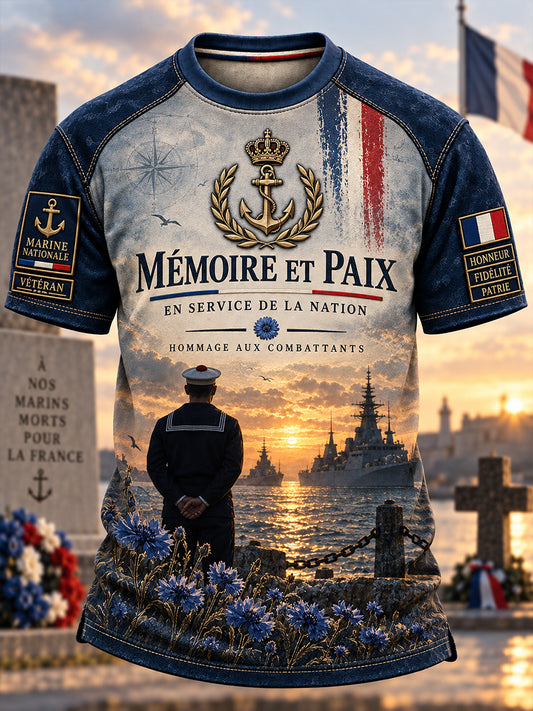 T-shirt à manches courtes pour la commémoration de la Journée du Souvenir des anciens combattants en France