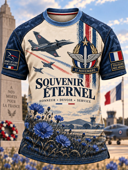 T-shirt à manches courtes pour la commémoration de la Journée du Souvenir des anciens combattants en France