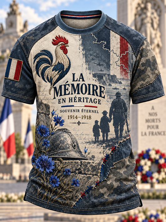 T-shirt à manches courtes pour la commémoration de la Journée du Souvenir des anciens combattants en France