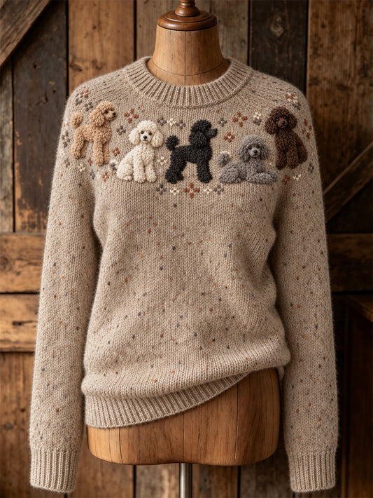 Pull décontracté à manches longues pour femme, motif mignon de chiot