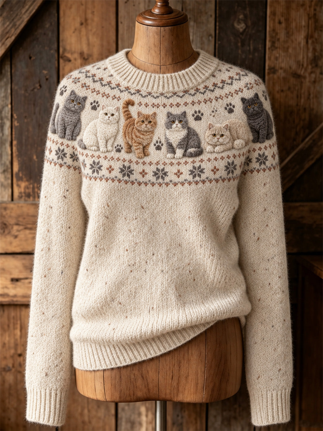 Pull décontracté à manches longues pour femme, motif chat mignon