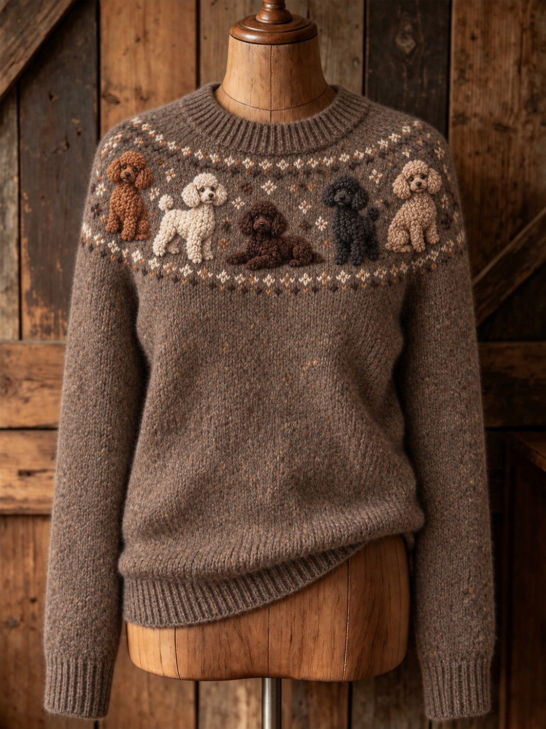 Pull décontracté à manches longues pour femme, motif mignon de chiot