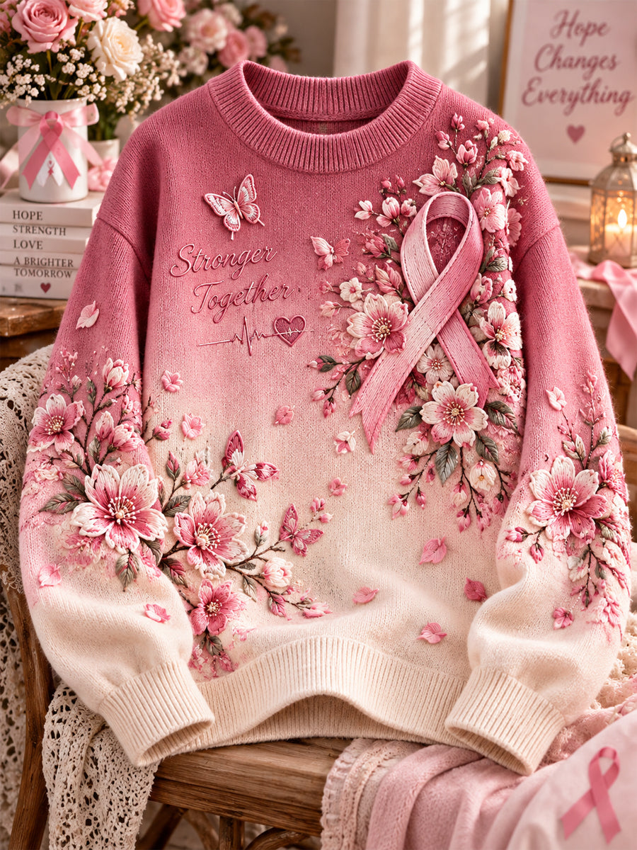 Pull à col rond Fight Against Breast Cancer pour femme
