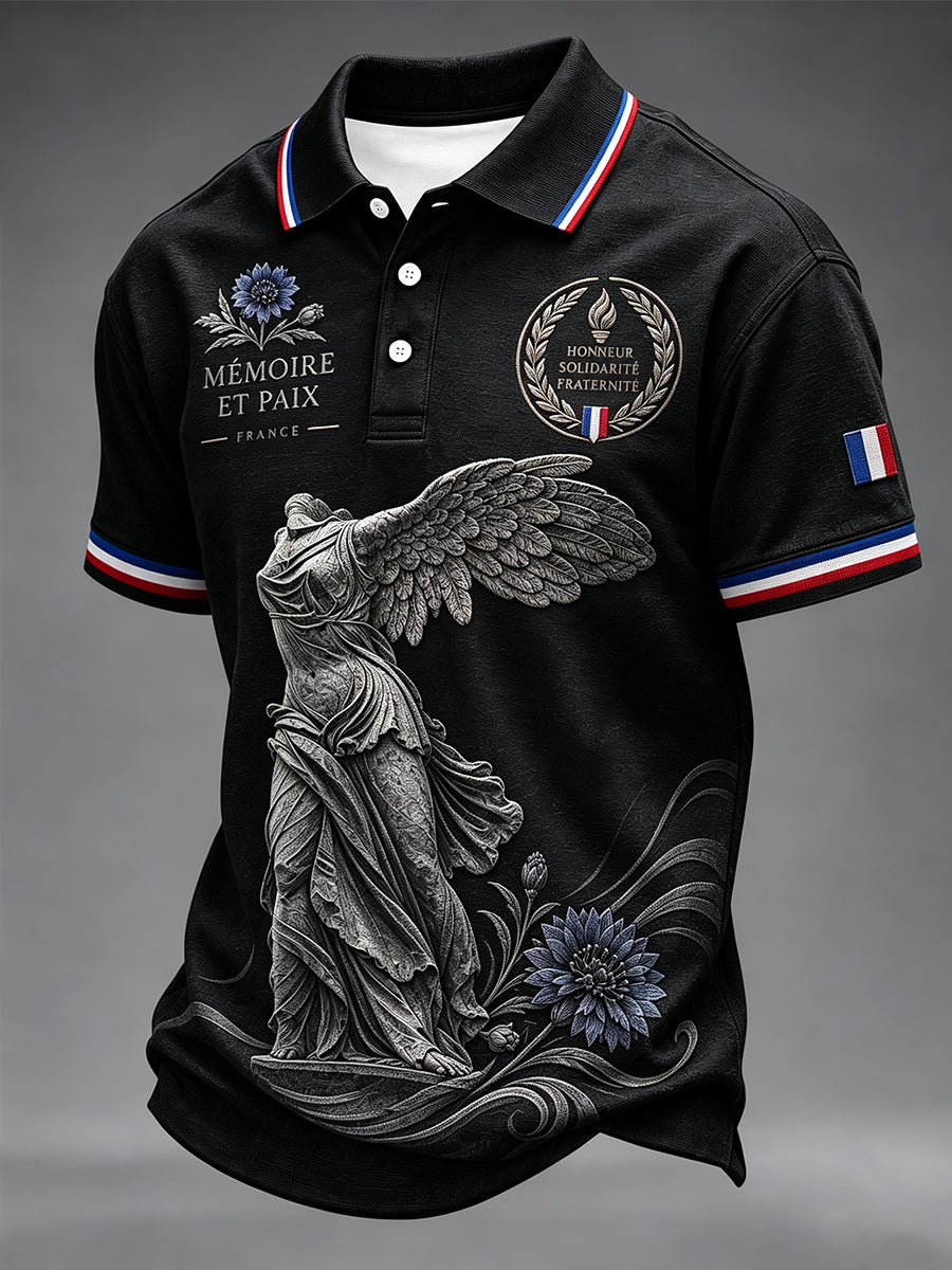 Chemise à imprimé commémoratif du jour de l'armistice français pour hommes
