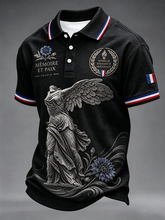 Chemise à imprimé commémoratif du jour de l'armistice français pour hommes