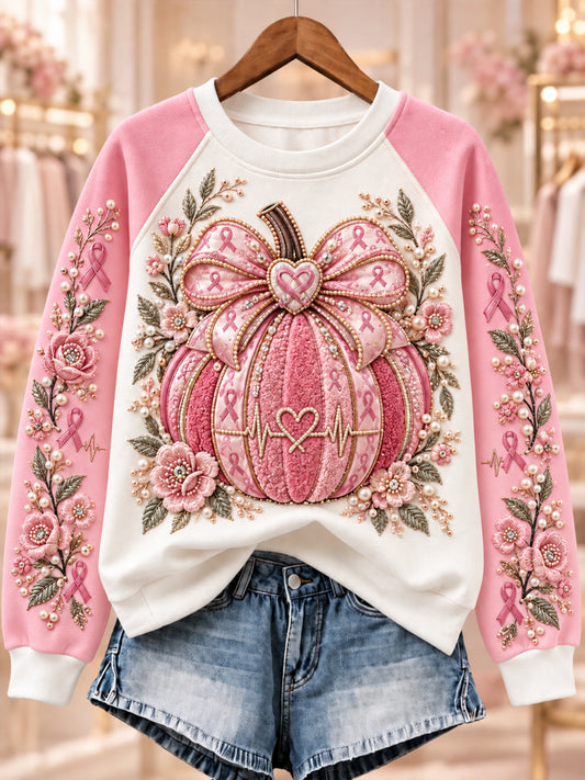 Women's Fight Against Breast Cancer Sweat-shirt à manches raglan