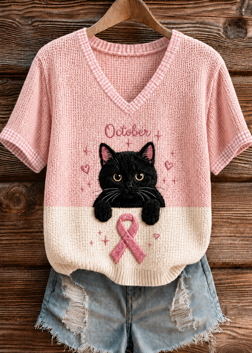 T-shirt à manches courtes pour femme Breast Cancer Awareness